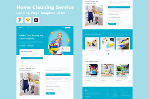 Home Cleaning Service Landing Page, an UI Kit Template by Betush