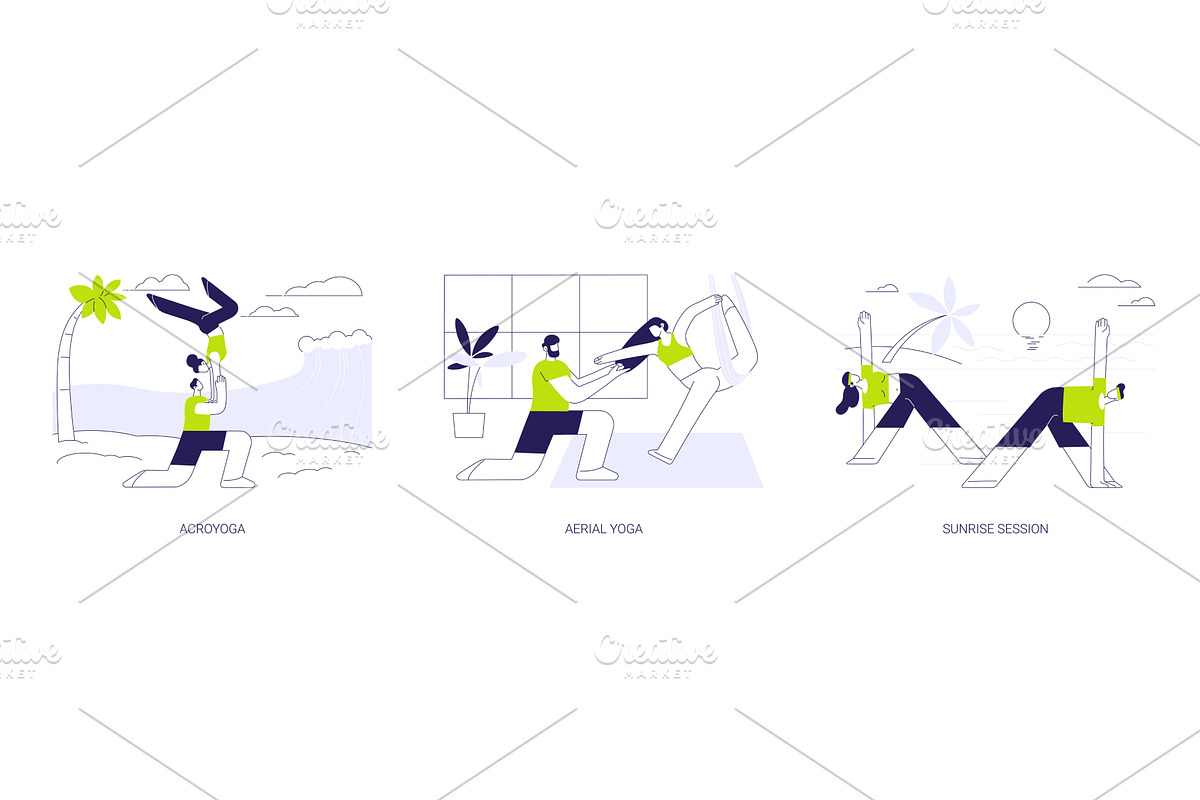 Yoga types isolated cartoon vector, a Person Illustration by Visual Generation