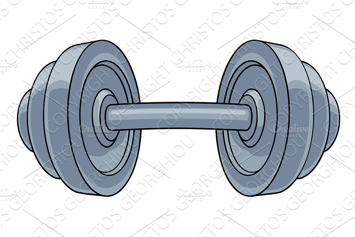 Dumb Bell Gym Weight Weightlifting, a Sport Illustration by Christos Georghiou