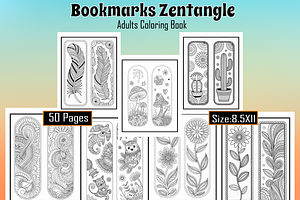 Bookmarks Zentangle Adults Coloring, an Animal Illustration by Printable Design Store