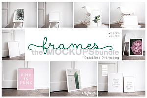 Nordic Frame Mockup Bundle JPG+PSD