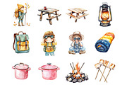 Cute Little Campers Clipart, an Illustration by Design Market (Thumbnail 3 of 4)