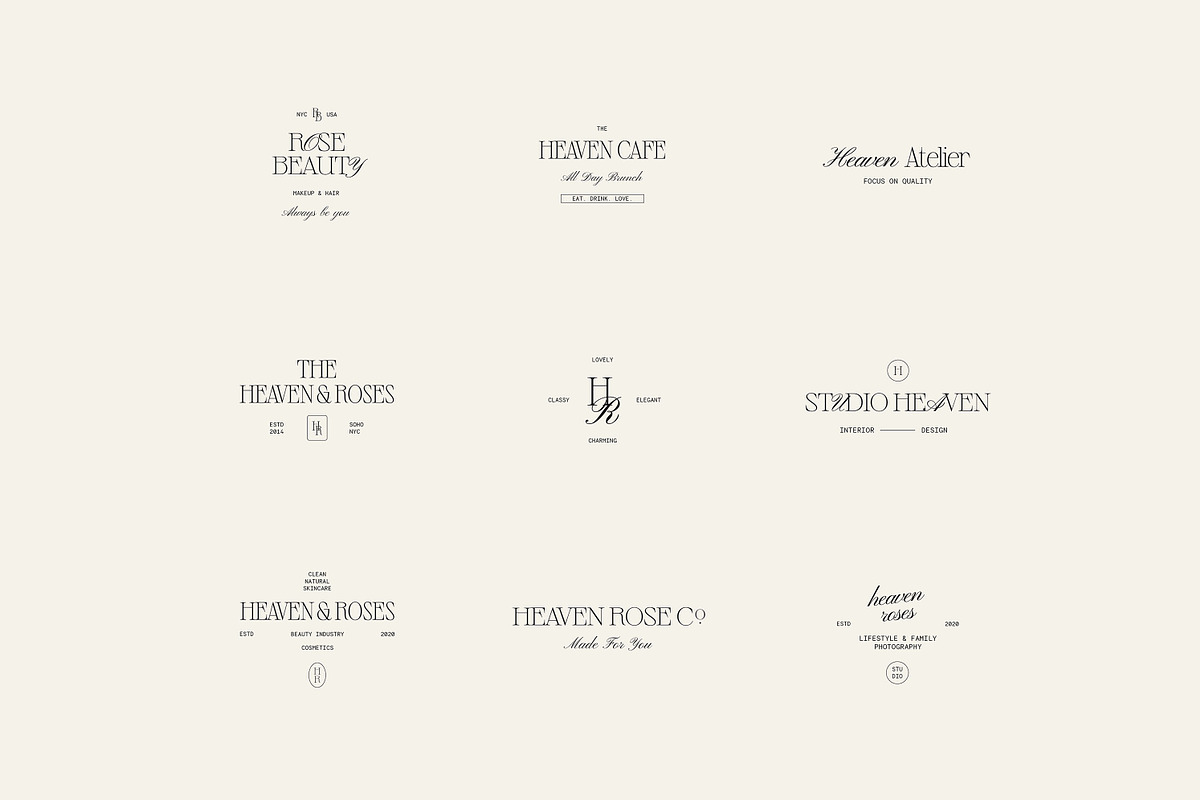 Heaven Minimal Logo Kit Ai Eps Psd, a Branding & Logo Template by Feel This (Photo 2 of 15)