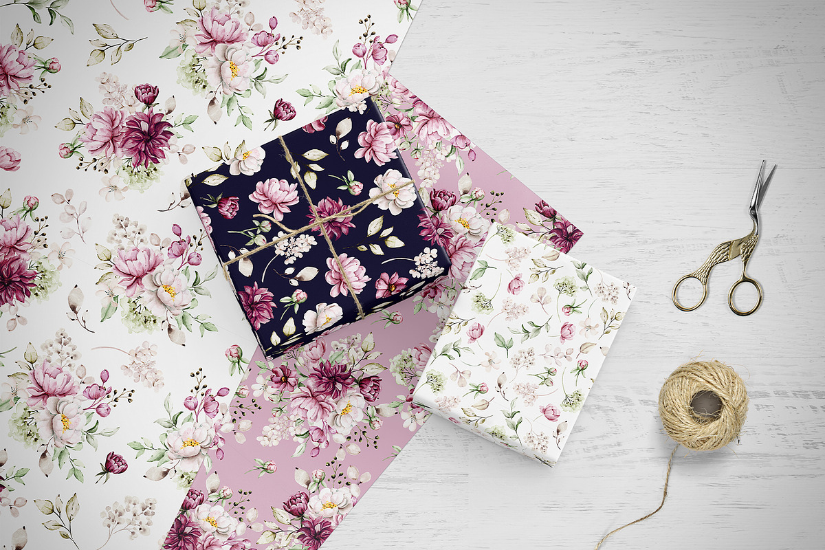Peonies watercolor set., an Illustration by Larisa Maslova (Photo 12 of 14)