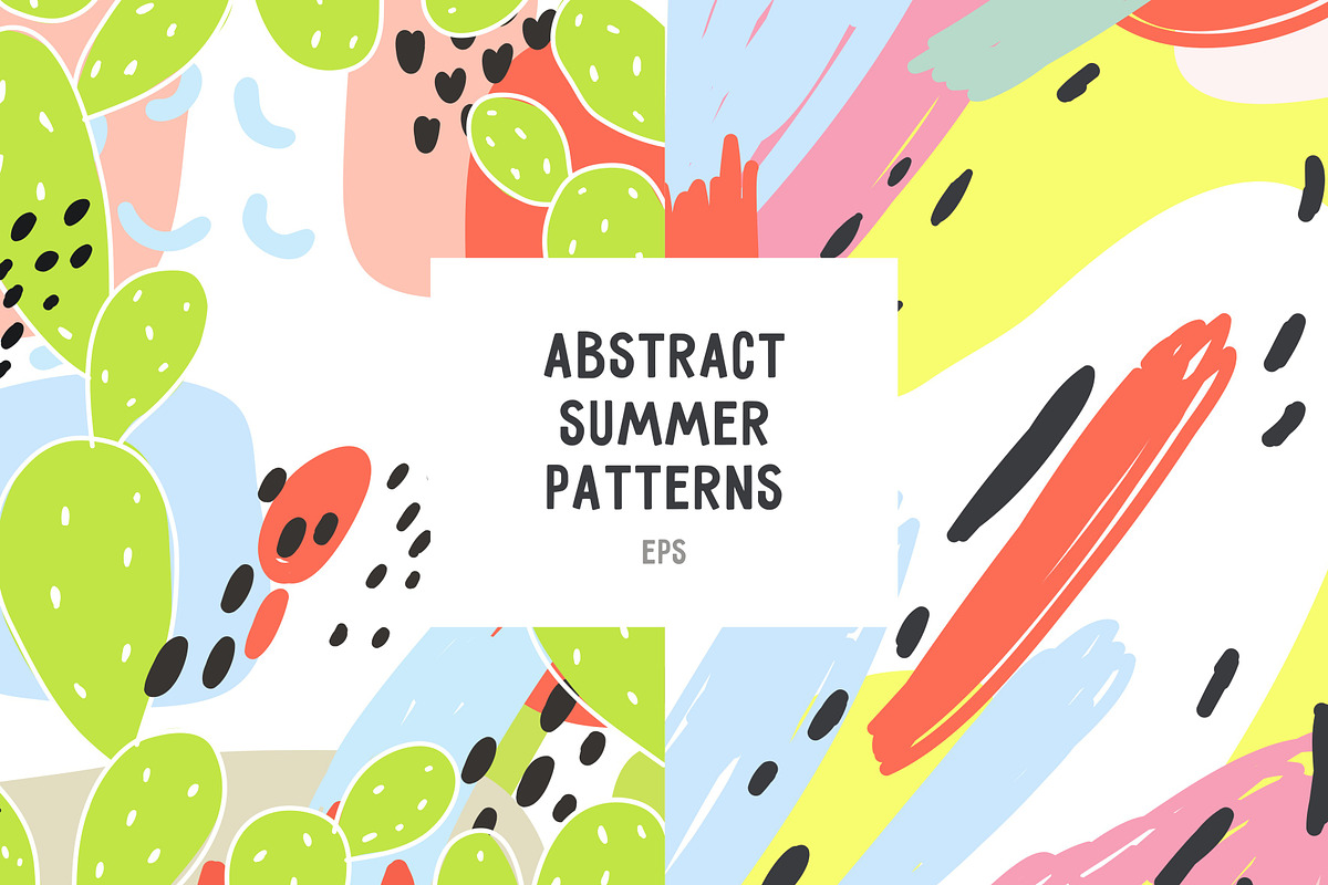 Hand drawn abstract summer patterns, a Pattern Graphic by Barkova Nadya