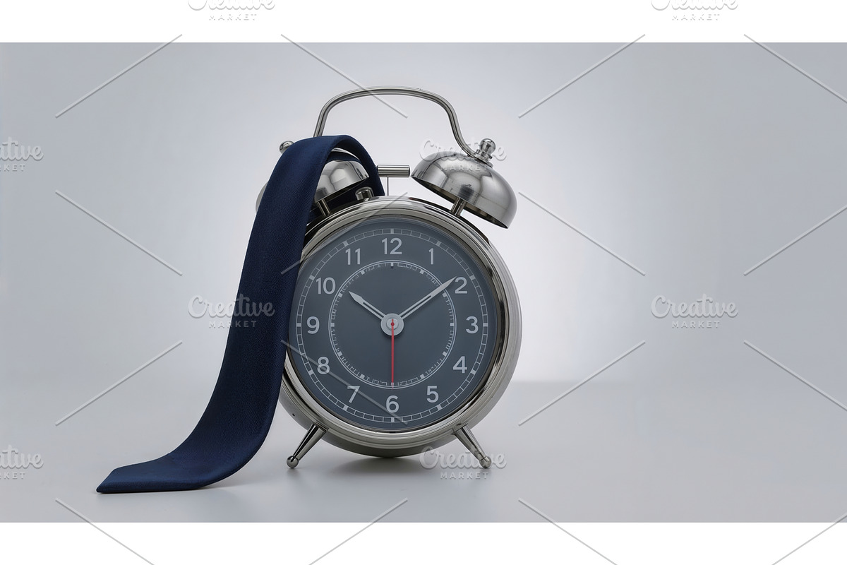 Classic silver alarm clock with dark, an Illustration by tilialucida