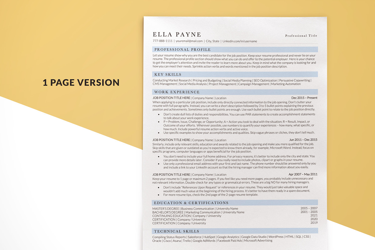 Executive CV Template - Modern ATS CV | Creative Market