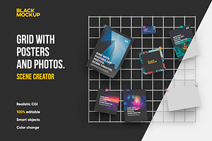 Posters with grid. Scene Creator
