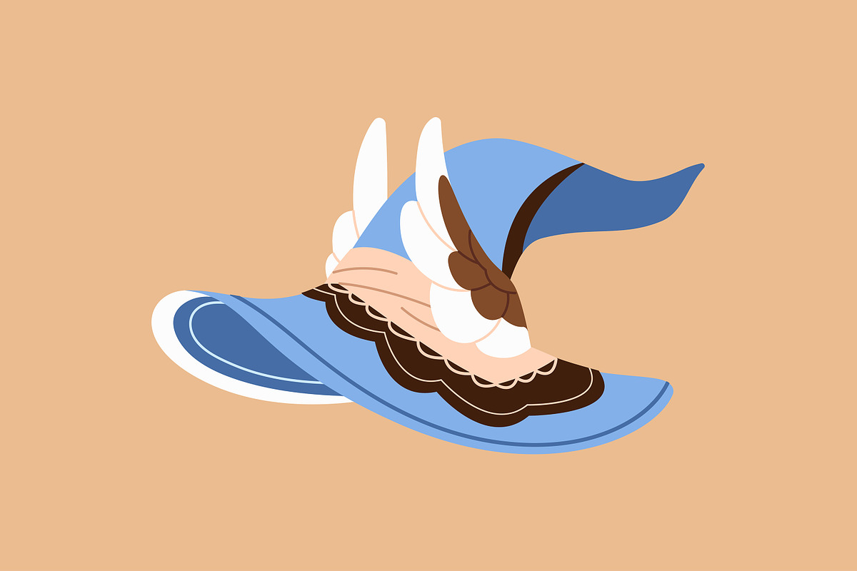 Witch, wizard hats set + patterns, an Object Illustration by PaperTrident (Photo 10 of 20)