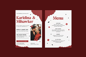 Red Torn Wedding Invitation Template, an Invitation Template by iDoodle Studio