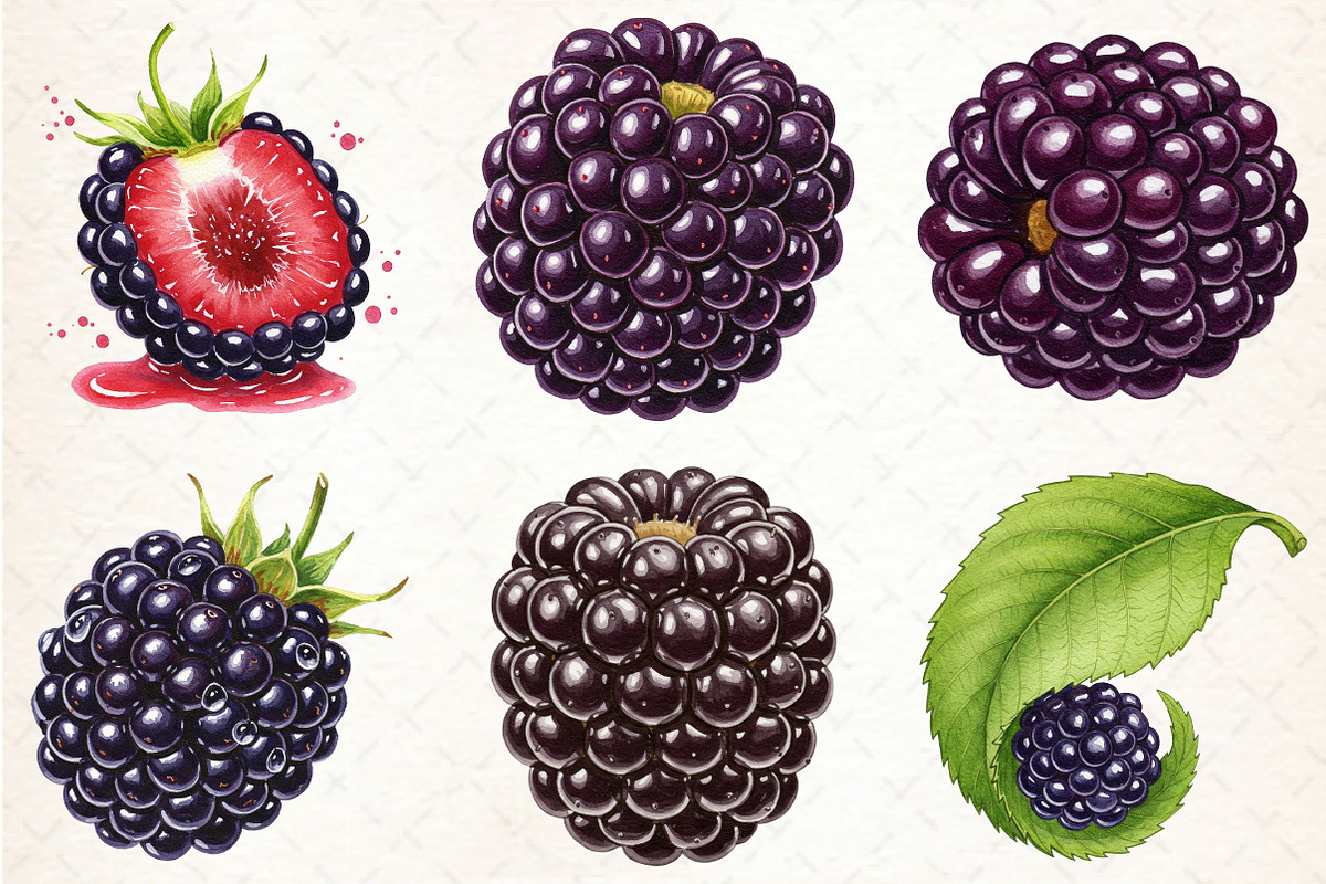 Watercolor Blackberry Clipart, an Illustration by Libby Wishes (Photo 3 of 5)