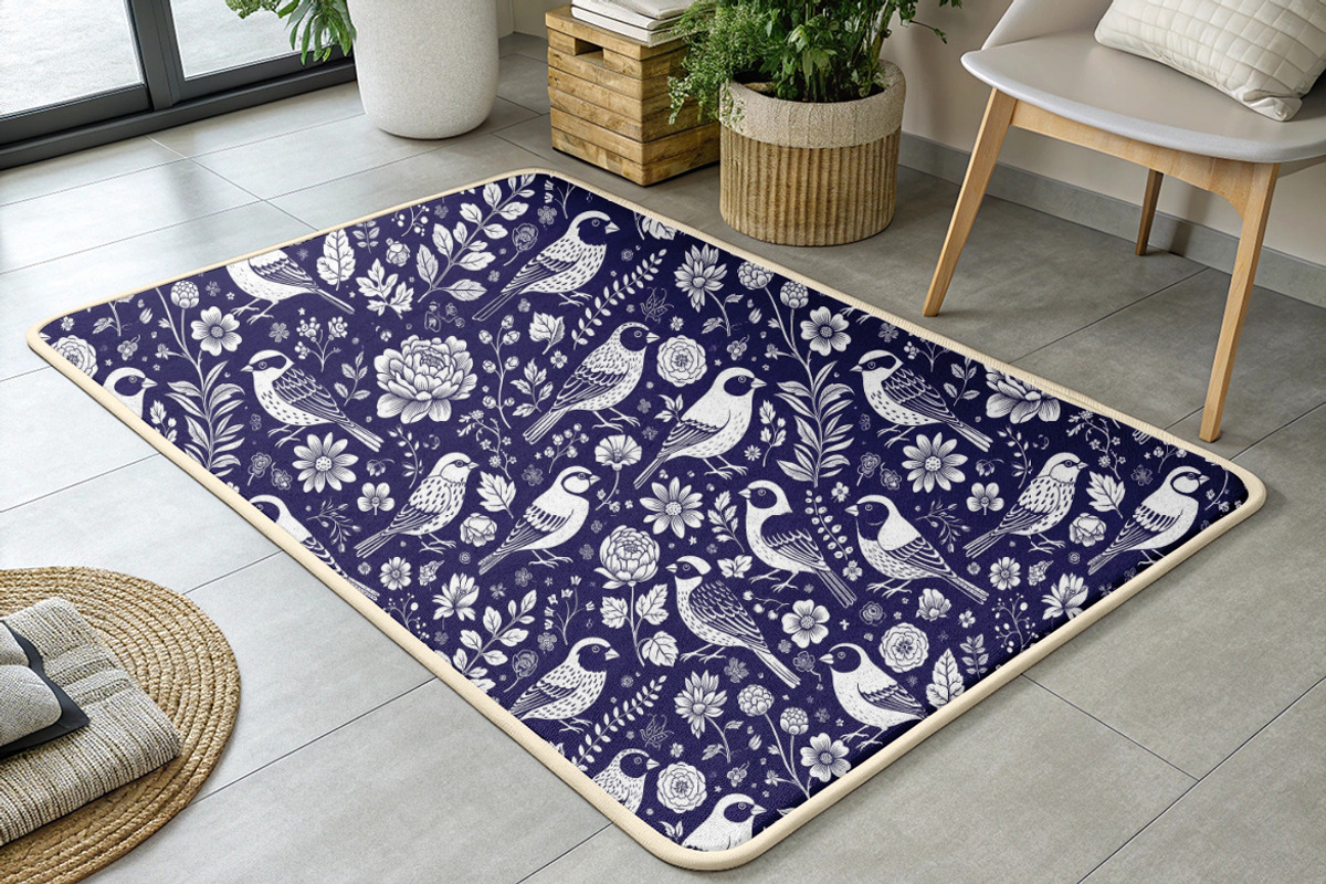 Indigo Folk Birds Seamless Vector, a Pattern Graphic by one-touch (Photo 9 of 10)