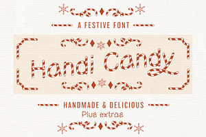 Handi Candy Christmas Cane Font