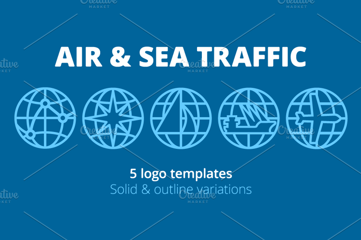 5 Logo Templates. Air & Sea Traffic, a Branding & Logo Template by Youhhou (Photo 1 of 2)