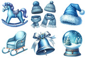 Christmas Blue Clipart PNG, an Illustration by Daily.Designs (Thumbnail 3 of 5)