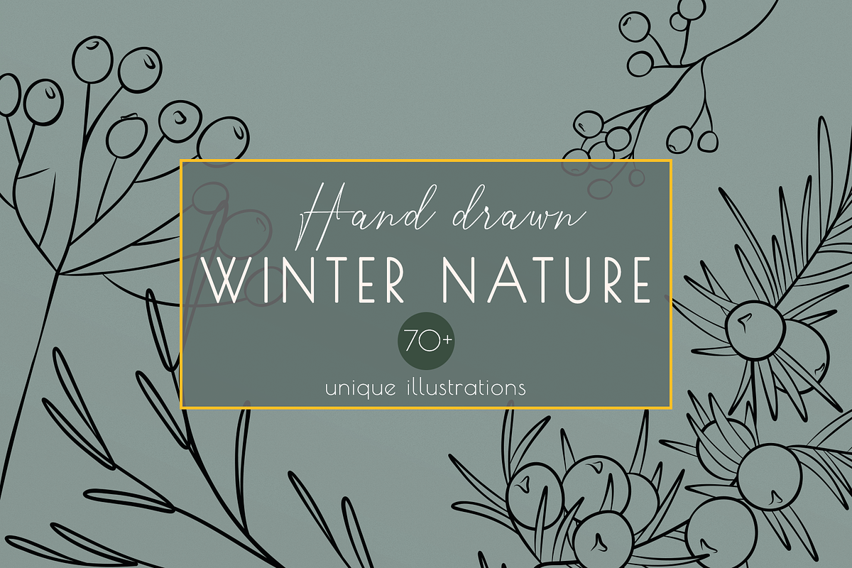 Winter line drawing collection, an Illustration by Anna.Klets (Photo 1 of 12)
