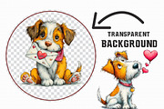 Whimsical Valentine Dog Clipart, an Illustration by Libby Wishes (Thumbnail 5 of 6)