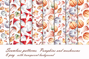 Autumn Patterns Clipart PNG