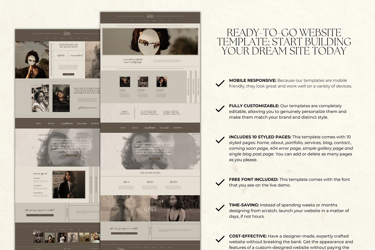 Showit Website Template Photography, an App Template by Branding Babe Co. (Photo 3 of 9)