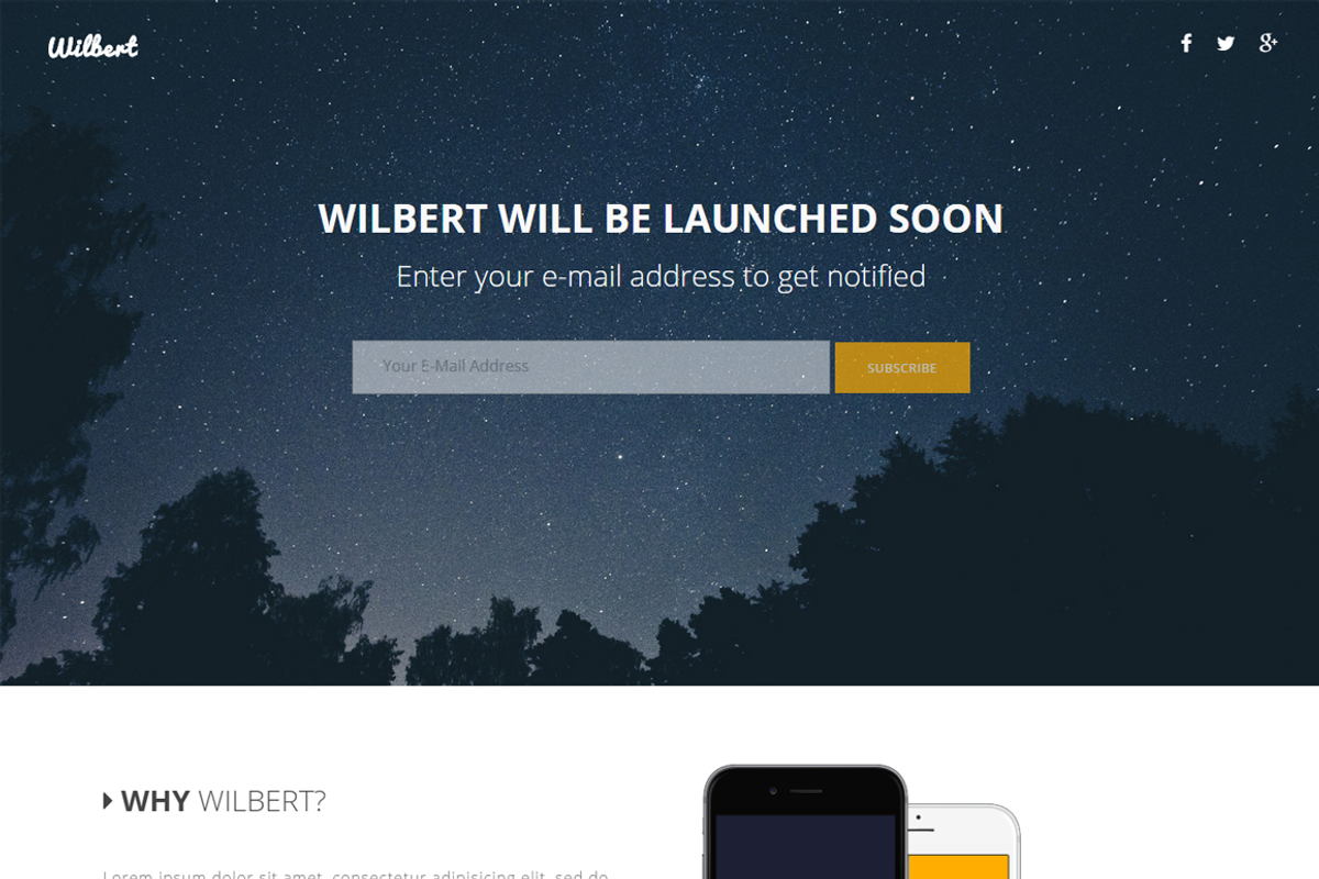 Wilbert - App Landing Page, a Bootstrap Template by Studio Ember