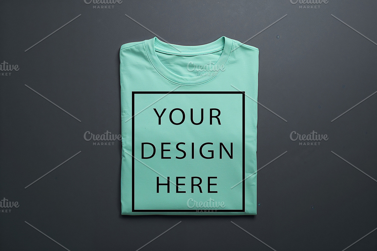 T-Shirt Mockup - Mint Green Edition, a Shirt Mockup by ForhadGFX (Photo 5 of 12)