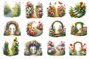 Flower Garden Pathway Clipart, an Illustration by Dream Creation (Thumbnail 2 of 4)