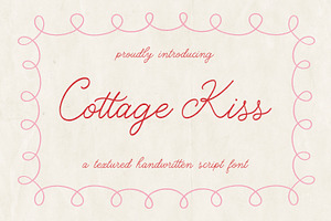 Cottage Kiss Handwritten Script Font, a Script Font by The Creative Bix