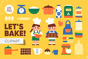 Kids Baking Clipart, Cards, Patterns, a Food Illustration by Ejevyaka (Thumbnail 3 of 6)