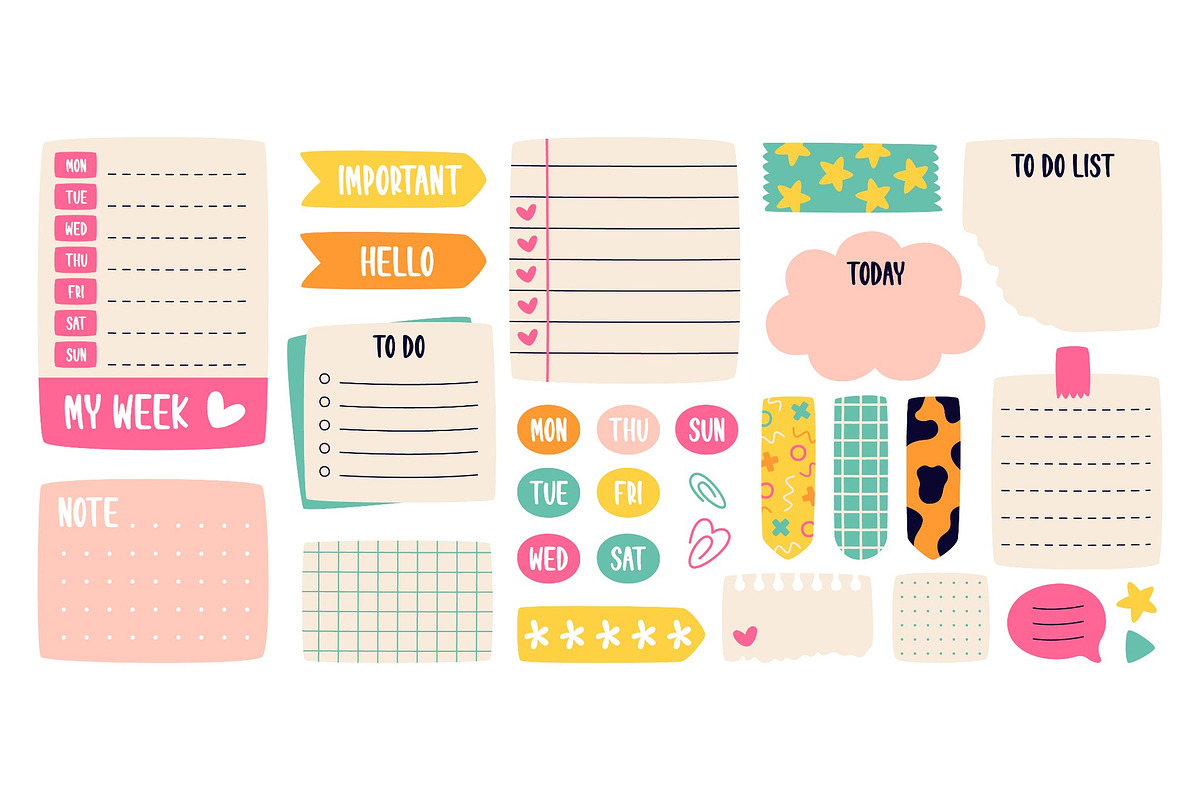 Cute Notes & Planner Illustrations, an Education Illustration by Anna Studio (Photo 11 of 12)