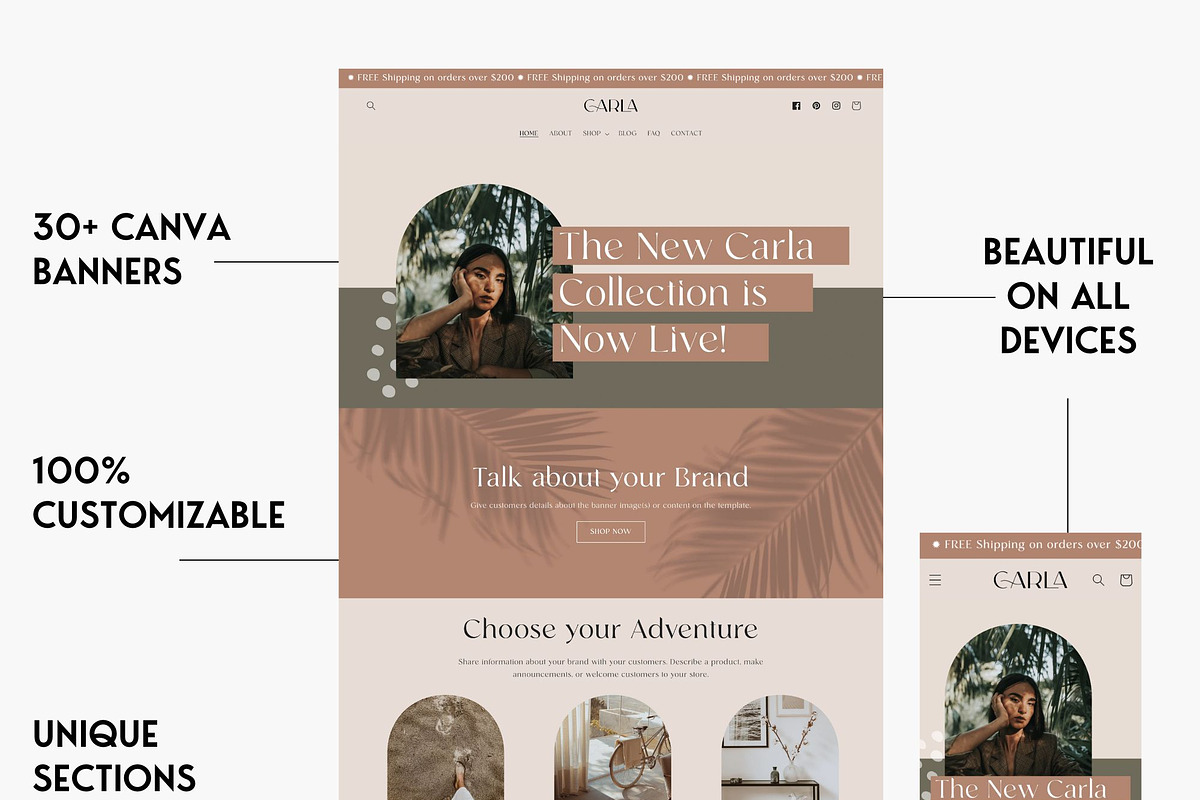 Carla - Boho Shopify Theme, a Shopify Template by Studio Zash (Photo 3 of 13)