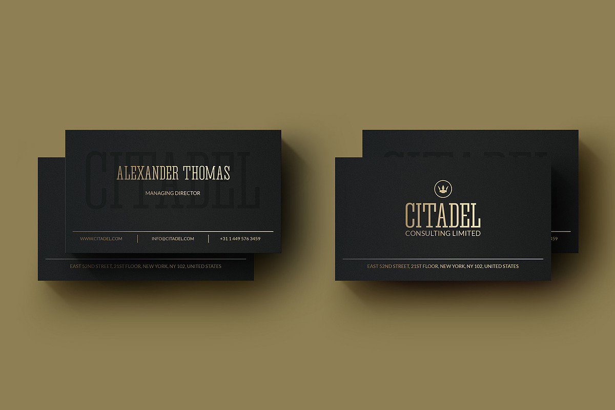 Elegant Gold Business Card, a Business Card Template by Marvel (Photo 2 of 5)