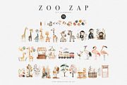 watercolor zoo animal clipart bundle, an Animal Illustration by Pink Studio Art (Thumbnail 7 of 9)