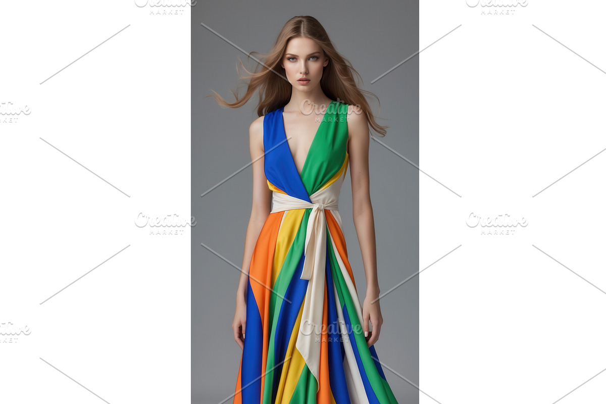 Elegant woman in a colorful, an Illustration by tilialucida