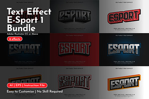 E-Sport Text Effects Bundle 1, a Layer Style Add-On by WM48 Shop