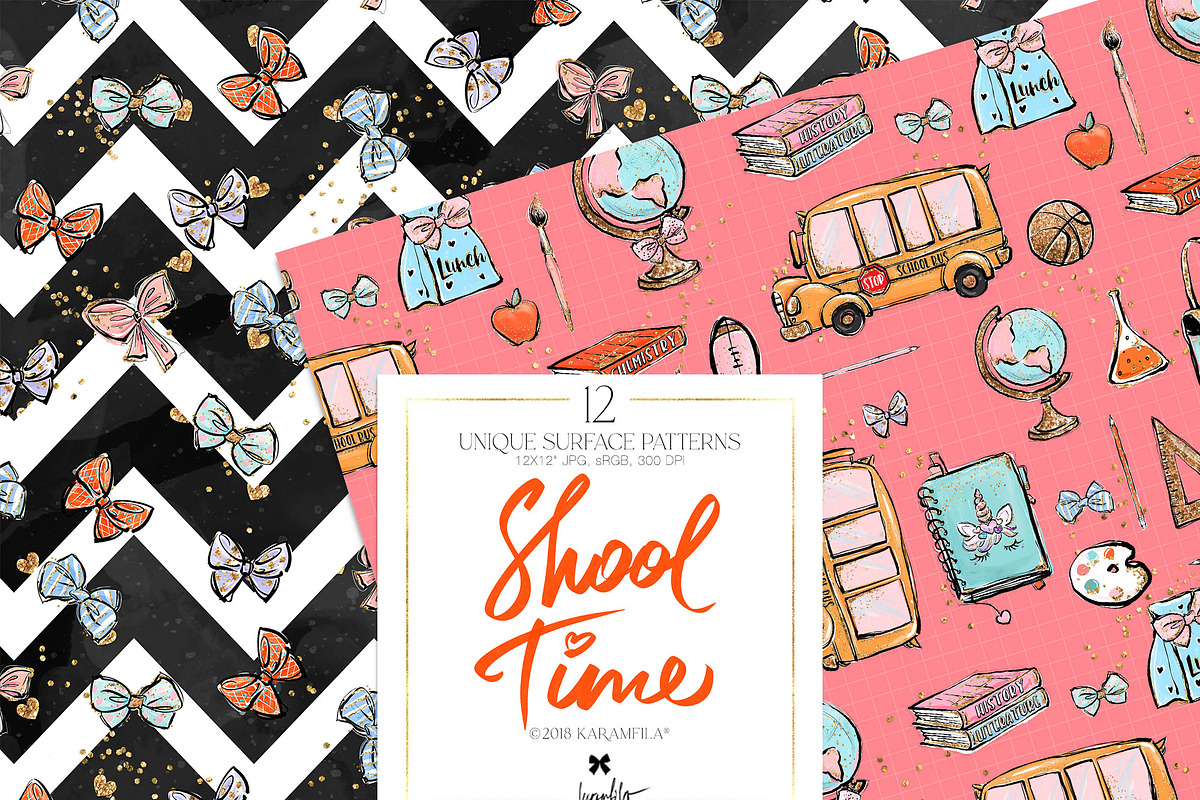 Back to School Seamless Patterns, a Pattern Graphic by KaramfilaS (Photo 3 of 8)