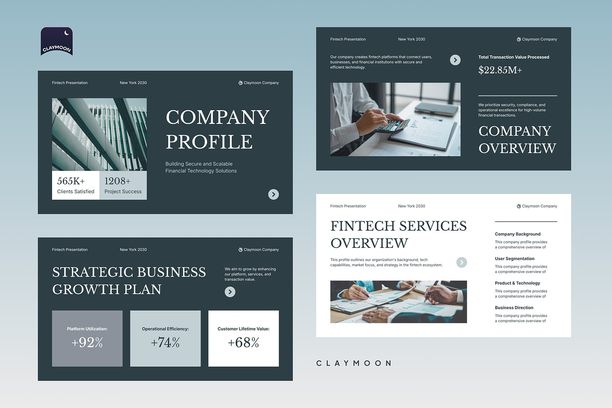 Fintech Company Profile, a Presentation Template by Claymoon Lab (Photo 7 of 7)