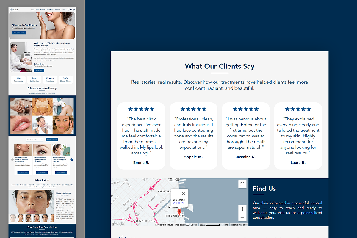 Beauty Clinic Wix Studio Website preview 2