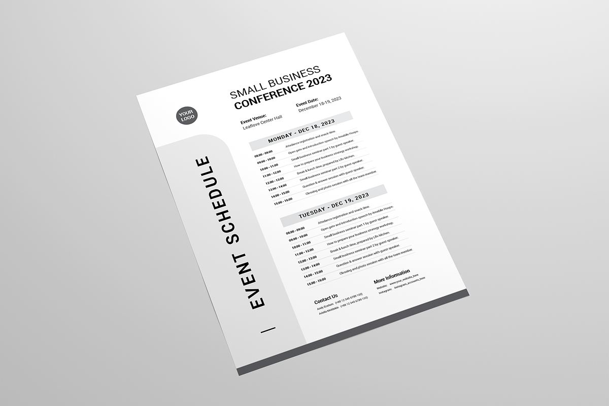 Event Schedule | MS Word & Indesign, a Flyer Template by Leaflove (Photo 3 of 5)