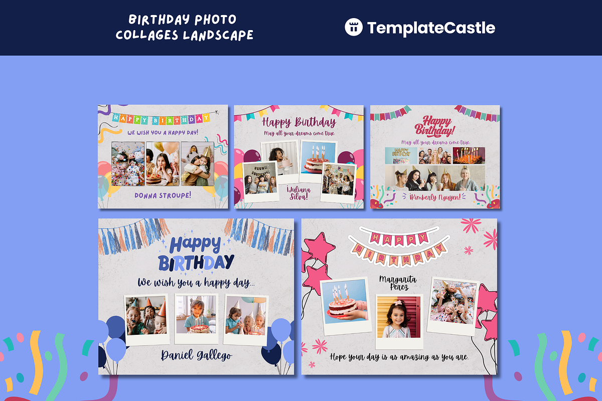 Birthday Photo Collage Templates, a Templates & Theme by TemplateCastleStore (Photo 1 of 9)