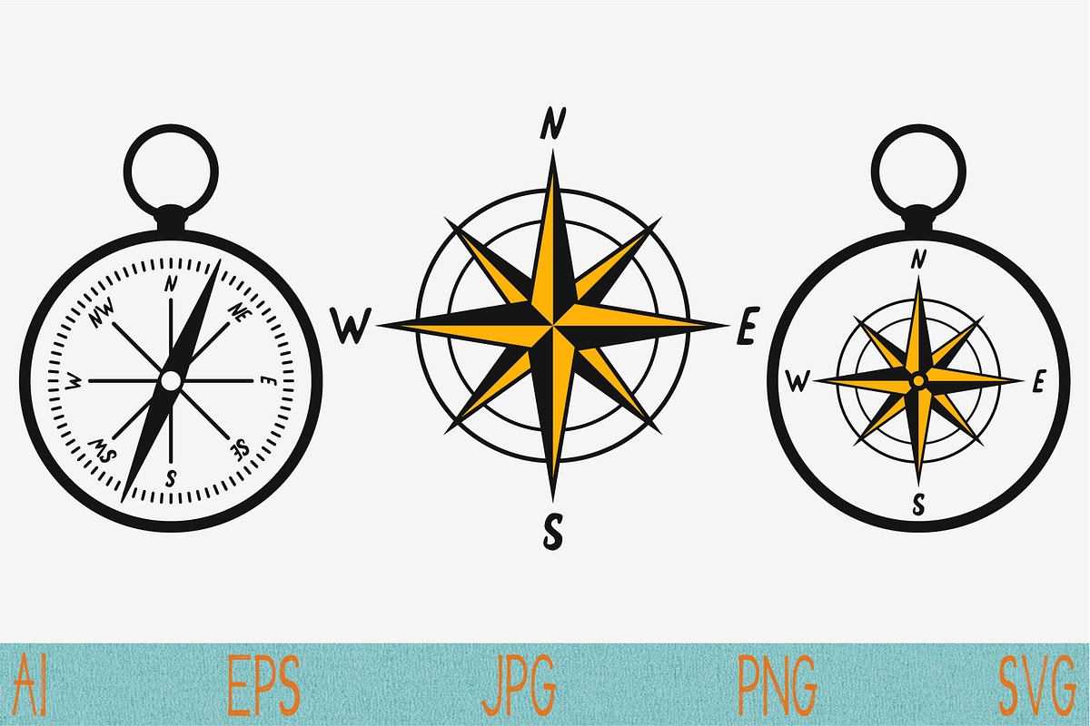 compass SVG PNG JPEG set vector, an Object Graphic by FileVectorSVG