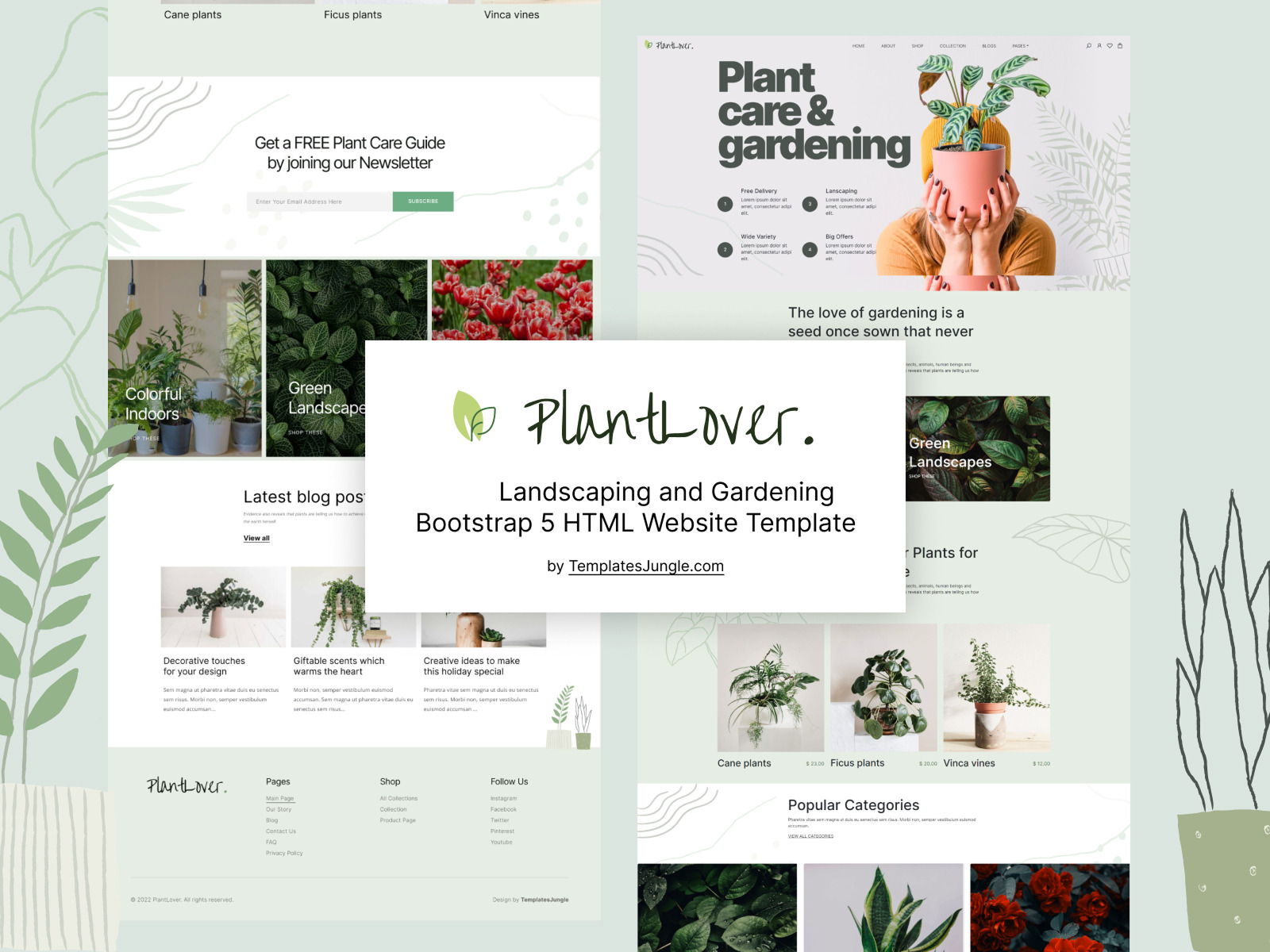 PlantLover - Plant Store HTML CSS, a HTML Template by TemplatesJungle