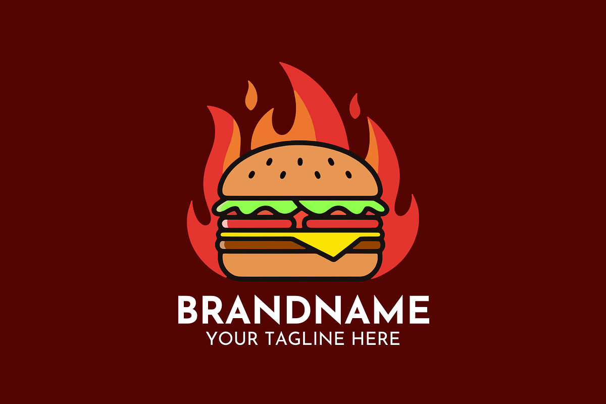 Burger Logo Design Branding Icon, a Branding & Logo Template by Megafox Studio (Photo 2 of 2)