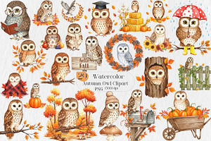Autumn Owl Clipart Sublimation, an Illustration by Creative Art