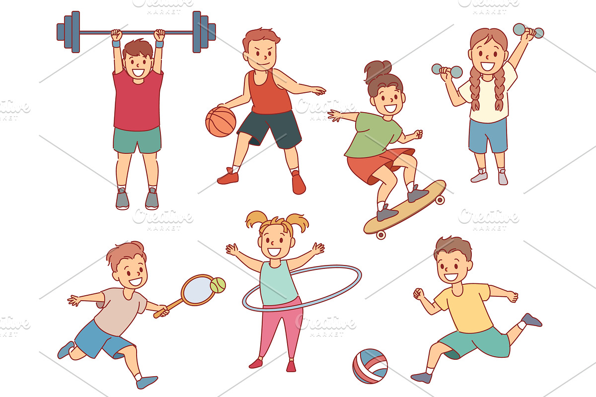 Cute young athletes. Different, a Sport Illustration by YummyBuum