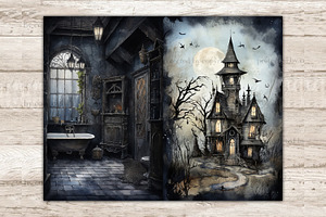 Haunted House Junk Journal Pages