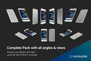 Iphone 7 Mockup White Full Pack, an iPhone Mockup by mockuptain (Thumbnail 4 of 10)
