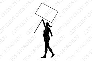 Protest Rally March Picket Sign, a Person Illustration by Christos Georghiou