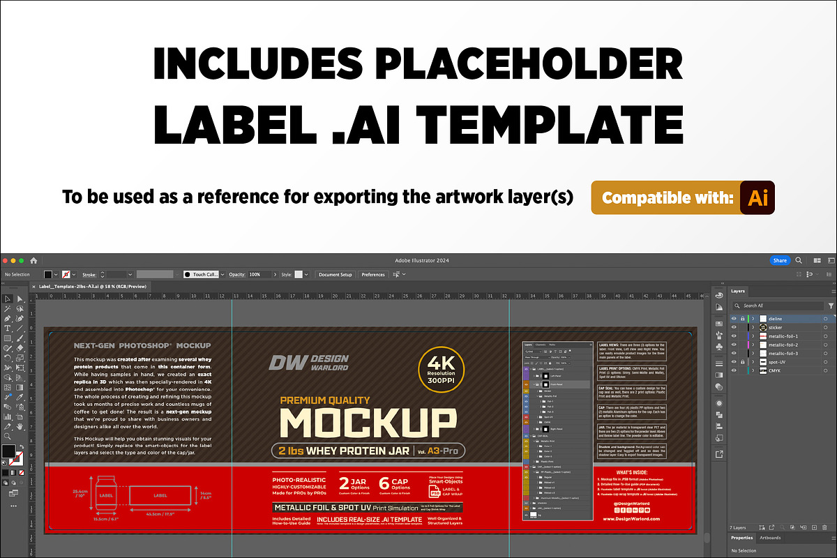 2lb Whey Protein Jar Mockup A3-Pro, a Packaging Mockup by Design Warlord (Photo 7 of 16)