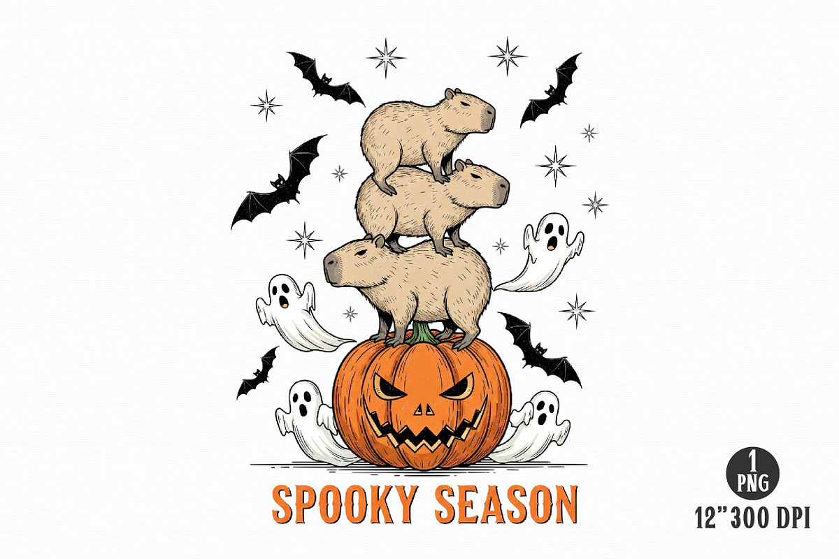 Halloween Capybara Sublimation PNG, an Illustration by Dream Creation (Photo 4 of 17)