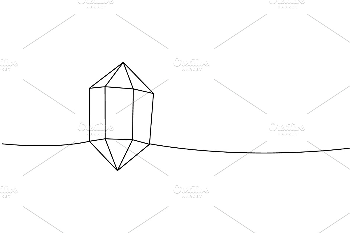 Glow gemstone one line continuous, an Object Illustration by GraphiShop